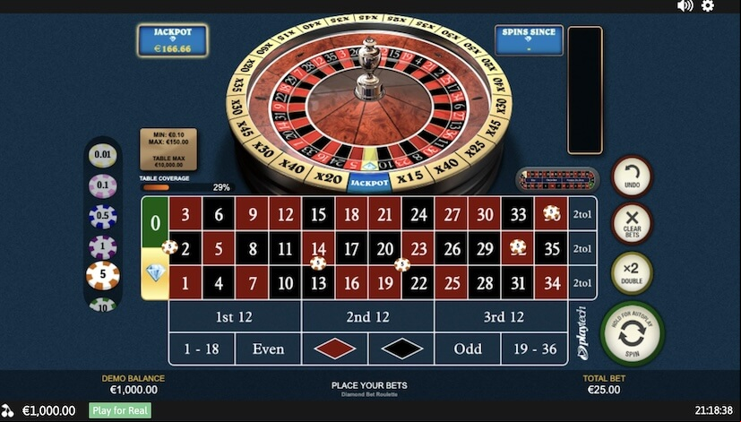 Screen Diamond Bet Roulette 2