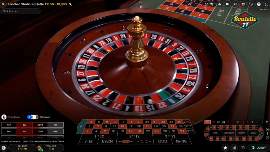 Screen Football Studio Roulette 1