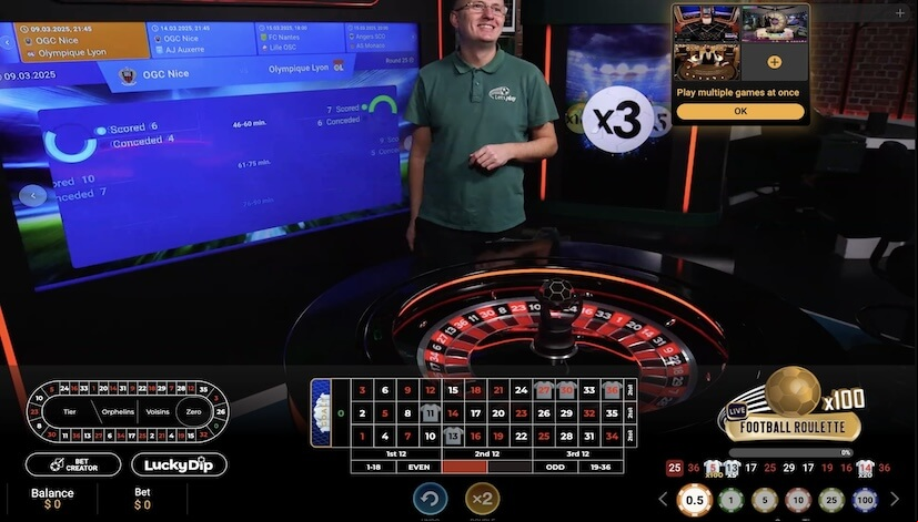Screen Live Football Roulette 2