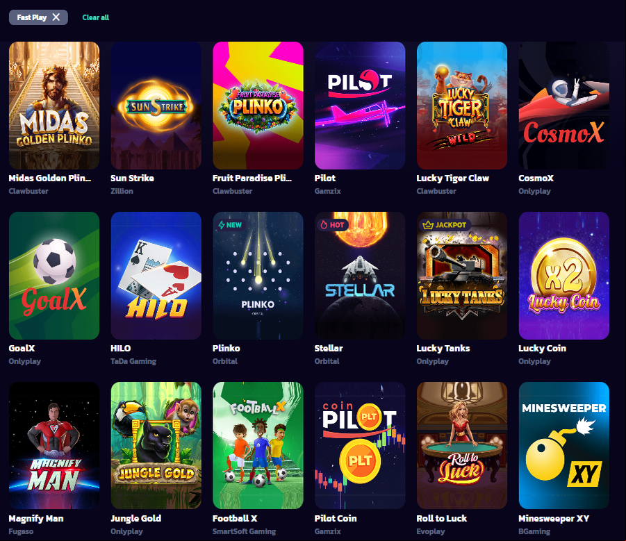 21bit fast play games