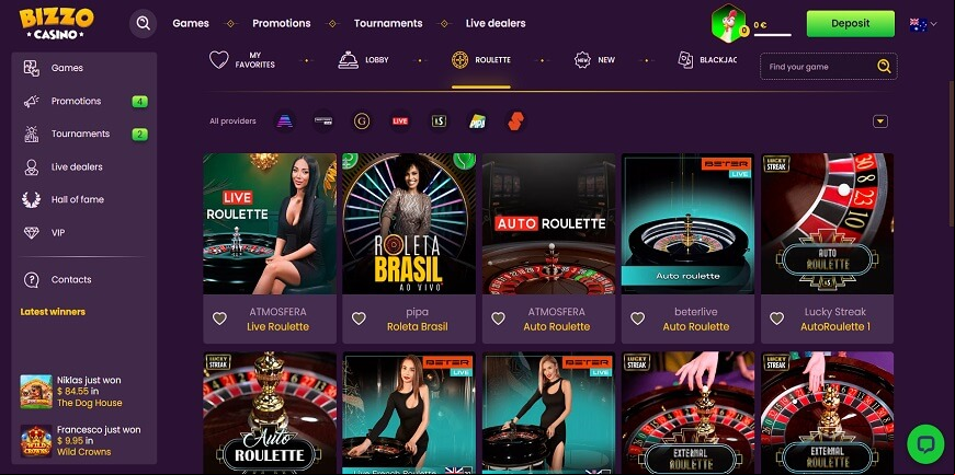 Bizzo Casino screen 3
