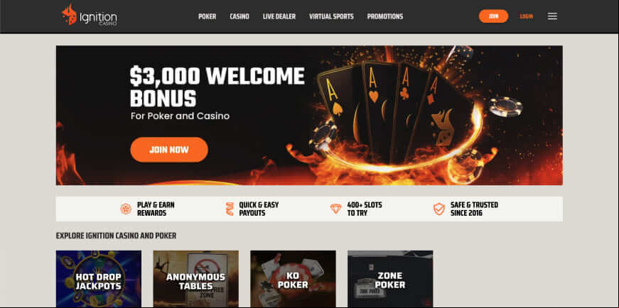 Ignition Casino screen 1